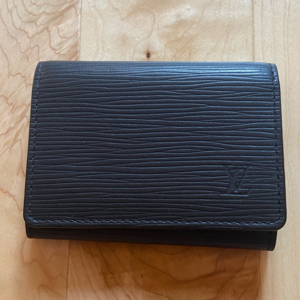 Authentic black Epi Louis Vuitton card holder